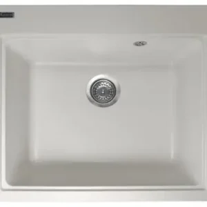 Reducere specială Chiuvetă din compozit de granit pentru bucătărie ELEFANT PREMIUM 5852 VESTA Alb 580 x 518 mm