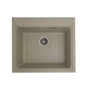 Disponibil imediat Chiuvetă din compozit de granit pentru bucătărie ELEFANT PREMIUM 5852 VESTA Nisip bej 580 x 518 mm