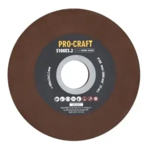 Disc de ascutit pentru ascutitor cu lant S108x23x3.2 GRANULATIE P100, NUMAR ROTATII 5800 RPM PROCRAFT Bestseller