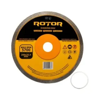 Disc diamantat pentru ceramica ultra subtire ROTOR 200*25,4 Popular