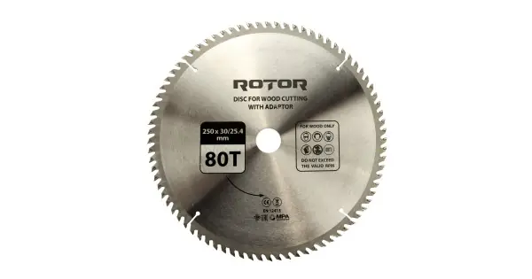 Noutate Disc taiat lemn ROTOR 250*30/25,4 cu adaptor 80T