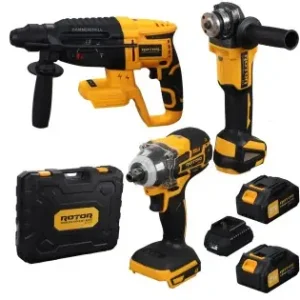 Trusa de scule 3 în 1 ROTOR RSET3, Rotopercutor ,Polizor unghiular, Autofiletanta 21V/3Ah Ofertă exclusivă
