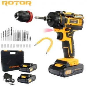 Calitate înaltă Trusa autofiletanta pe acumulator 21V ROTOR RCD21 + biti, 1350 RPM, Brushless