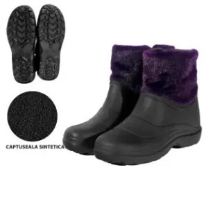 Cizme din PVC Femei Mov/Negru SET 10 PERECHI , Impermeabile, Antiderapante, Captuseala sintetica Livrare gratuită