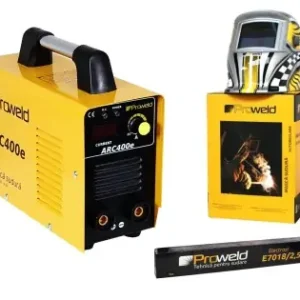 Retur ușor ProWeld ARC400e Invertor sudura + LYG-8507A masca sudura automata LCD + E7018 electrozi bazici 2.5mm, 1kg