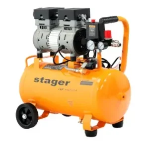 Stager Air 14DS24 compresor aer, 24L, 8bar, 135 L/min, monofazat, angrenare directa, silentios Preț redus