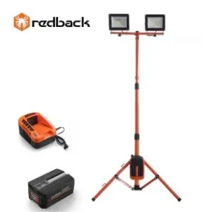 Redback Pachet ED40+EP20+EC20 Stand proiectoare LED, 2x20W, acumulator 40V/2Ah, incarcator 40V/2A Preț redus