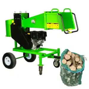 Tocator crengi Micul Fermier, motor benzina 18CP, diametru maxim de taiere 120mm, cu carlig de remorcare, pentru brichete Ultima șansă