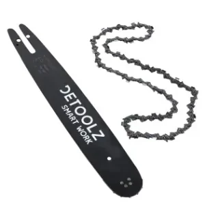 Cumpărături sigure Set lama si lant drujba Detoolz, lungime 16'', pas 0.325'', grosime 1.5mm, 64 pinteni, 32 dinti, full chisel