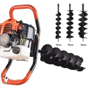 Plată securizată Motoburghiu foreza de pamant WOLFSON STB-520, 1470W, 3 burghie incluse 100, 150 si 200mm