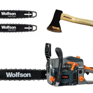 Doar azi Drujba pe benzina WOLFSON STX-620, 3.5CP, 58CC, 2 lame, 2 lanturi + toporisca Wolfson 600g