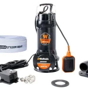 Pompa submersibila profesionala cu tocator Wolfson pentru apa murdara PWT-7500-F, 1500W, debit max 18000l/h - 2 toli + furtun 20m Mai ieftin