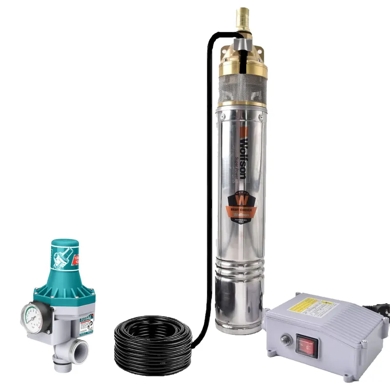 Pompa submersibila apa curata WOLFSON 4SKM-150 PRO - 1100W, 3300 l/h + Presostat Total Lichidare de stoc