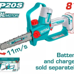 Fierastrau electric pentru crengi TOTAL 20V, lama 8" (20 cm), motor fara perii, ungere automata, viteza lant 11 m/s Discount