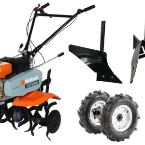 Motosapa pe benzina Wolfson Imperio, 7CP, 212cc, latime de lucru 80cm, cu roti de transport, plug si rarita Calitate înaltă