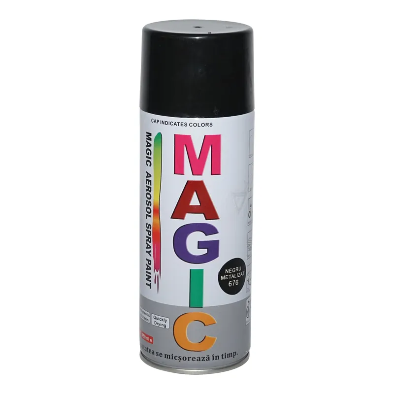 Spray vopsea Magic negru metalizat 676 400 ml Noutate