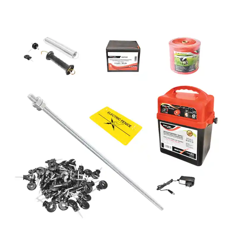 Kit gard electric 9-12V/220V, 1 Joule, lungime fir 1000m cu baterie uscata (nereincarcabila) 9V/90Ah Breckner Germany Cumpără online