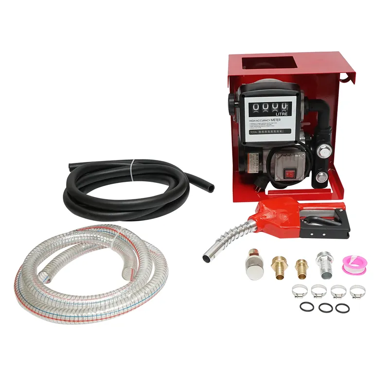 Reducere Kit pompa transfer motorina 220V 550W cu contor, furtun aspiratie 1,5m, furtun transfer 4m si pistol Breckner Germany