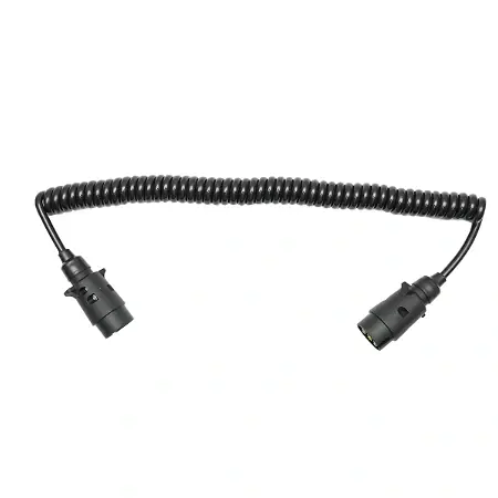 Retur gratuit Cablu spiral 2.5m cu 2 stechere tata, 7 pini pentru priza auto remorca