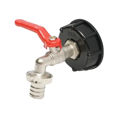 Disponibil imediat Robinet IBC zinc, adaptor de 2, filet exterior S60x6, duza de 0.75, metal/plastic